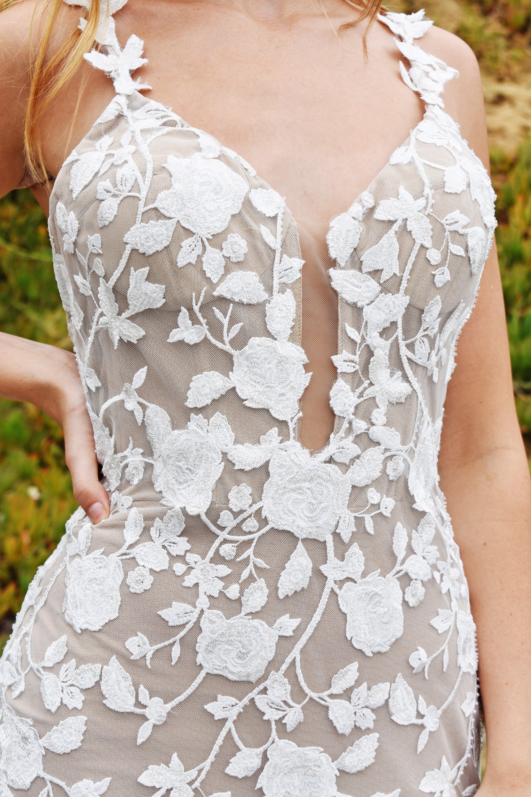 Virginia Gown low back floral lace bridal dress Mia Bella Couture Virginia Gown low back floral lace bridal dress Mia Bella Couture