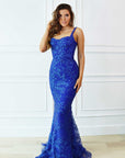 royal blue bustier dress