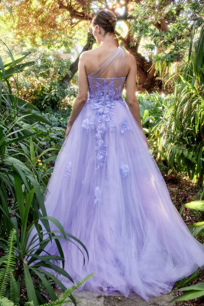 one shoulder bustier dress Andrea and Leo A1053 one shoulder bustier dress Mia Bella Couture