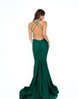 low back fitted prom dress