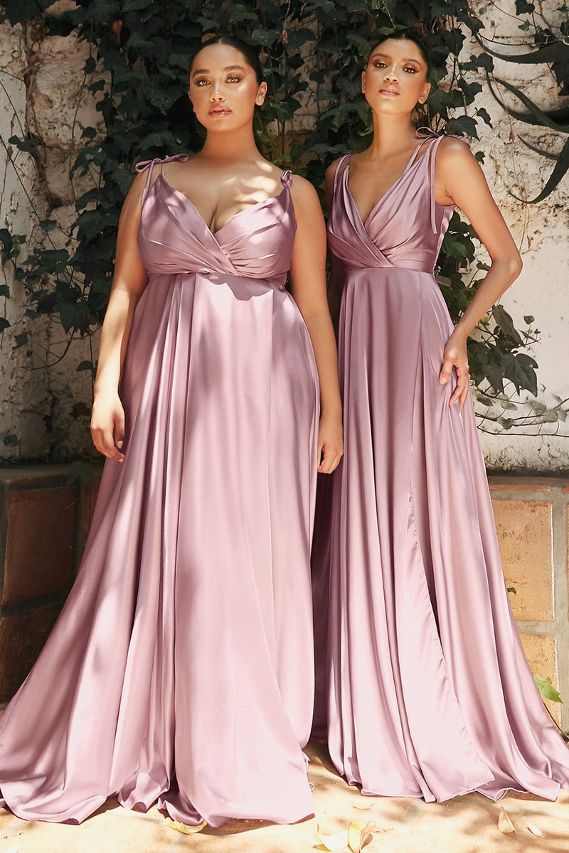 The Lily mauve satin bridesmaid dress – Mia Bella Couture