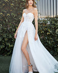 Strapless bustier wedding dress