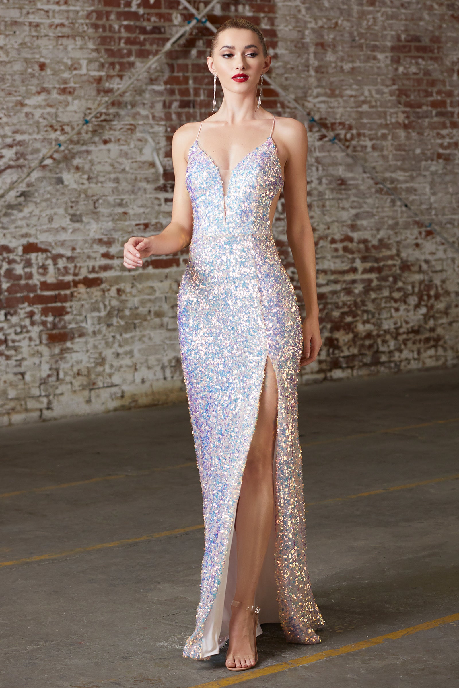 low back pink sequins prom dress new orleans
