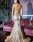 The Leanor long fitted sparkle prom dress