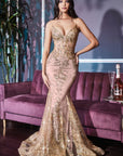 The Leanor long fitted sparkle prom dress