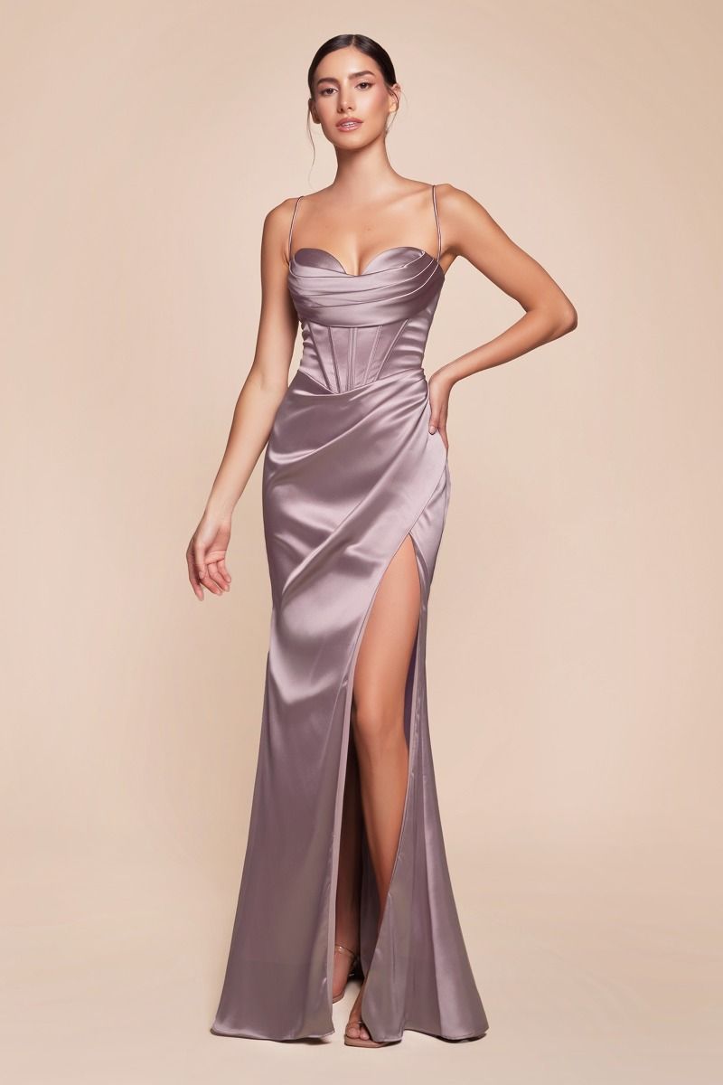 Ladivine 7483 Sienna satin fitted evening dress 16 / Sienna Ladivine 7483 Sienna satin fitted evening dress 16 / Sienna