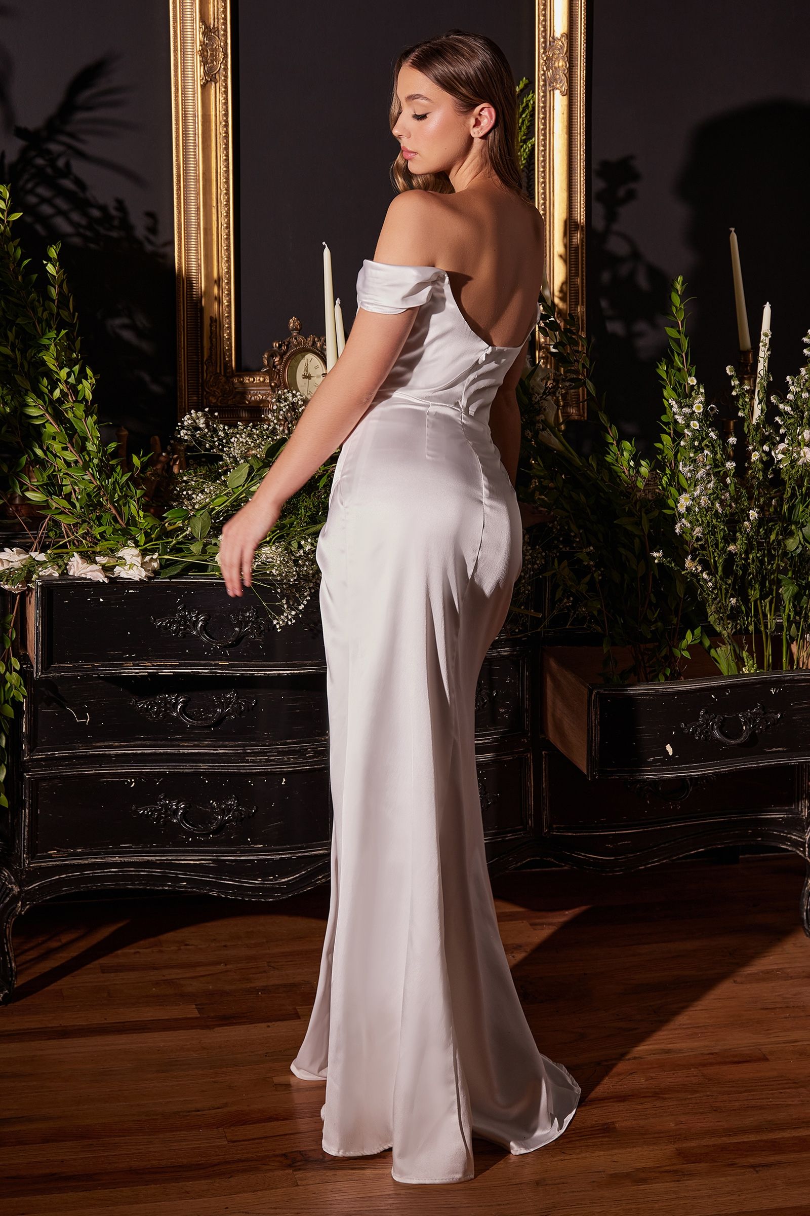 Ladivine 7492 Elegantly Fitted Satin Evening Gown 8 / Sienna Ladivine 7492 Elegantly Fitted Satin Evening Gown 8 / Sienna
