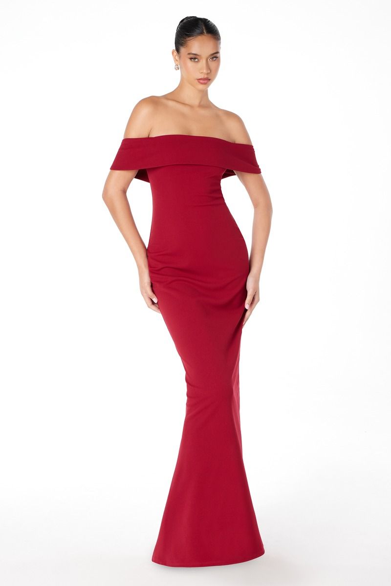 Astee T2011 Elegant Formal Dress with Strapless Straight Neckline Burgundy / L Astee T2011 Elegant Formal Dress with Strapless Straight Neckline Burgundy / L