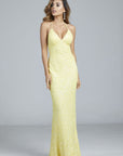 yellow sequins prom dress