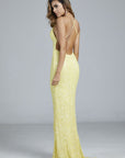 yellow sequins prom dress