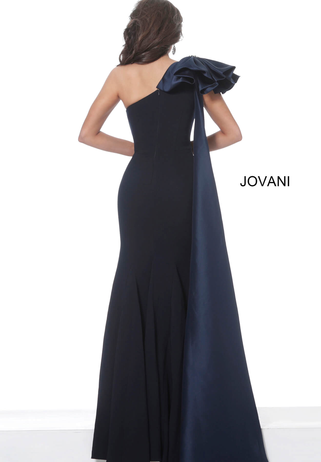 Jovani 1008 one shoulder long fitted dress