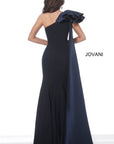 Jovani 1008 one shoulder long fitted dress