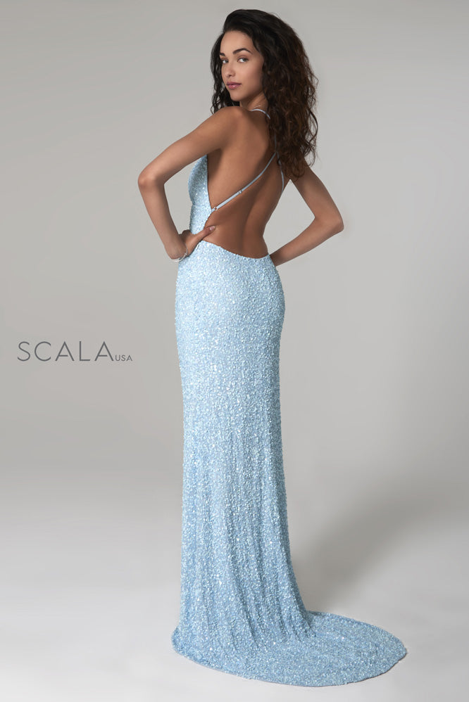 scala prom dress Scala 47551 red low back sequin evening gown and prom dress