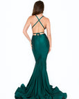 atria 6530 green low back dress