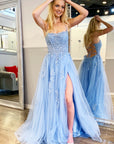 alisha prom dress light blue lace 