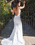 simple stretch crepe bridal gown