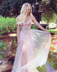 rene the label floral tulle prom dress