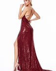 new york low back sequins prom dress