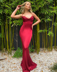 Jadore Australia JX5027 red satin dress