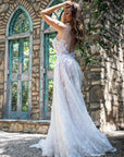 Rene atelier sheer lace bridal gown