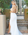 white lace up kourtney gown