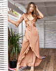 Lexi gown gold satin dress