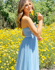 light blue bustier tulle dress