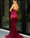 gorgeous long strapless wrap top gown by portia and scarlett PS21279