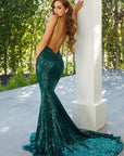gorgeous fitted emerald portia and scarlett beaded and embellished gown PS21287
