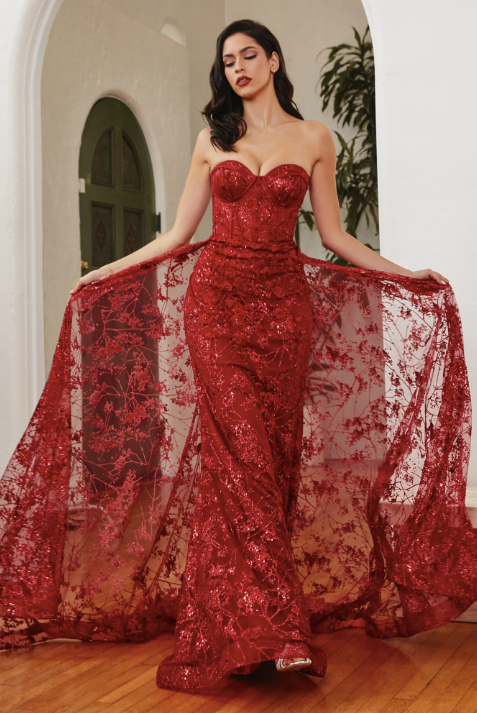 The Pennsylvania floral bustier long evening dress The Pennsylvania floral bustier long evening dress
