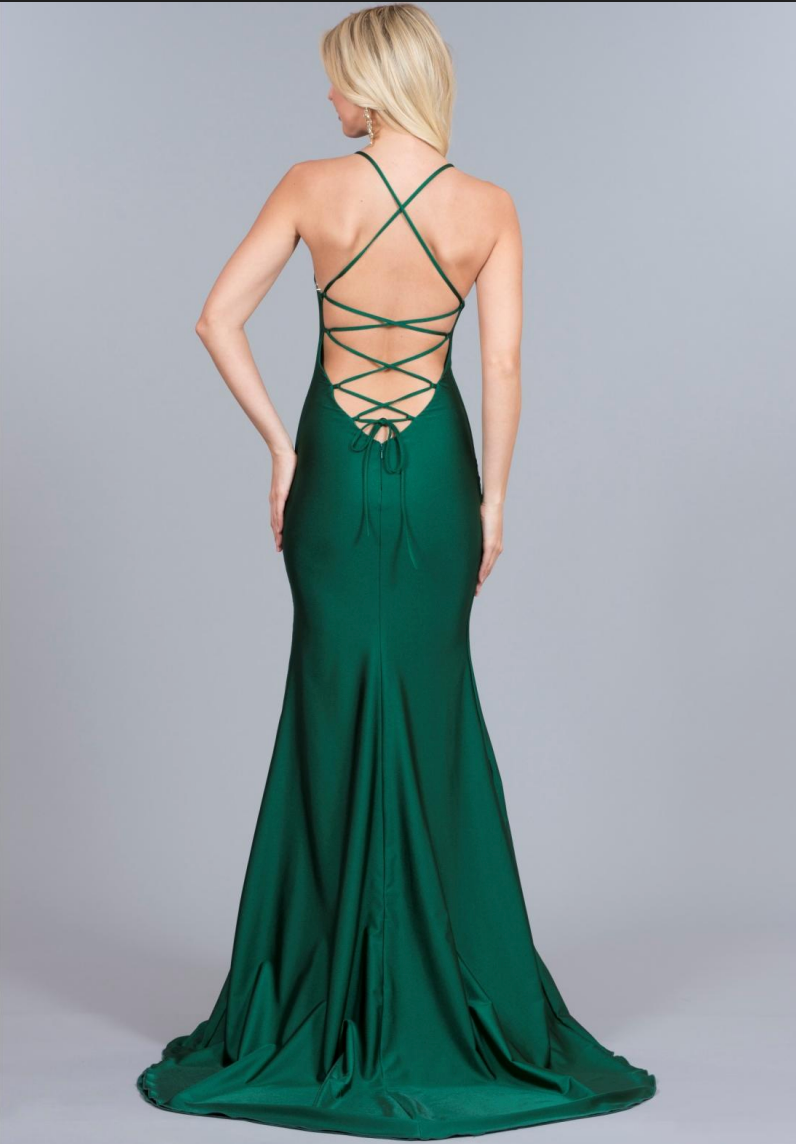 atria style 6009 low back lace up prom dress