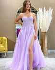 lilac bustier prom dress