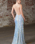 low back blue sequins prom dress new orleans