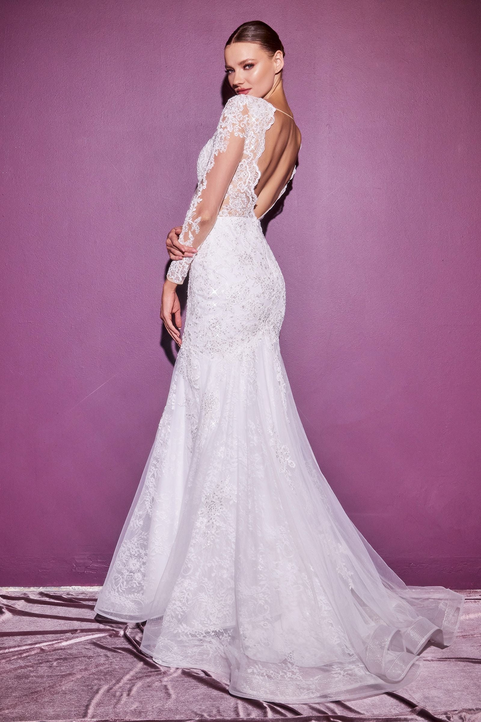 The Nia lace long sleeve bridal gown