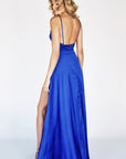 rene the label ibiza blue double slit dress