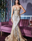 The Leanor long fitted sparkle prom dress