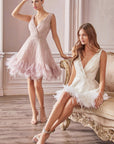 Andrea and leo a1012 feather dress